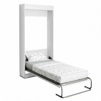 Cama Plegable Abatible Vertical Juvenil Color Blanco Mate 90x190 cm