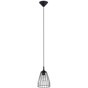 Lámpara Colgante Minimalista Negra Leyo con 1 Fuente E27 - 15x15x85cm