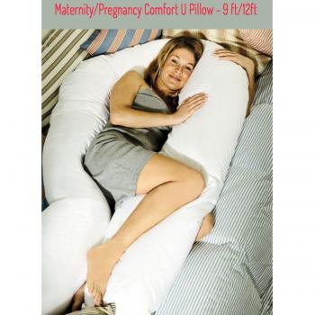 Maternity Comfort U/V Body Pillow 12ft & White Case - Pregnancy Nursing Support by Siesta