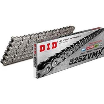 Cadena de transmisión DID 525VM110, cadena DID 525ZVMX-110, compatible con motocicletas, alta resistencia y durabilidad, eslabones de acero tratado, diseño optimizado para rendimiento en competición