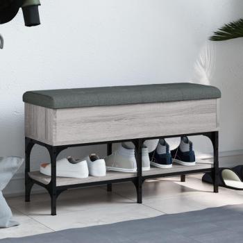 Banco Zapatero Gris Sonoma 82x32x45 cm Madera Multicapa