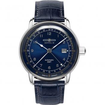 Reloj Automático para Hombre Zeppelin LZ126 Los Angeles GMT 43mm 5ATM Azul