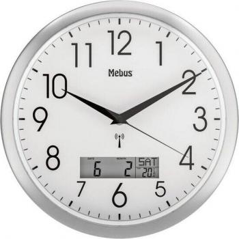 Mebus 19422 Reloj de Pared Controlado por Radio, Despertador Electrónico Multicolor, Único