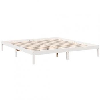 Cama extralarga sin colchón de madera maciza de pino blanca 200x210cm