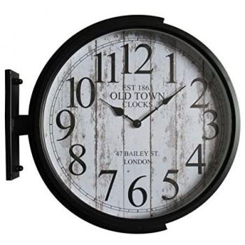 Reloj de Pared DKD Home Decor Cristal Negro Dorado Hierro Loft (45 x 6 x 45 cm)
