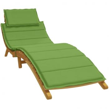 Cojín para tumbona solar verde melange 186x58x3 cm tela