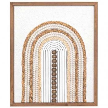 Cuadro de Pared Placa de Madera Marrón 48x40x3cm ORIGEN Home Decor 31403