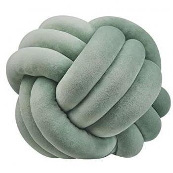 Cojín Decorativo Nudo de Terciopelo Verde 30 x 30 cm