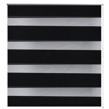 vidaXL Persiana Cebra 90 x 150 cm Negro