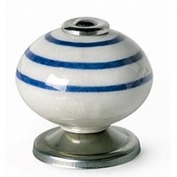 REI 7-E501.08 - Pomo Ceramica - Rayas Azules - Ø39