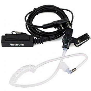 Retevis Kit Bodyguard Auricular Transparente Con Micrófono PTT Para 2 Pin Walkie-talkies KENWOOD RETEVIS QUANSHENG TYT Baofeng UV5R 888S Radio Negro Nuevo
