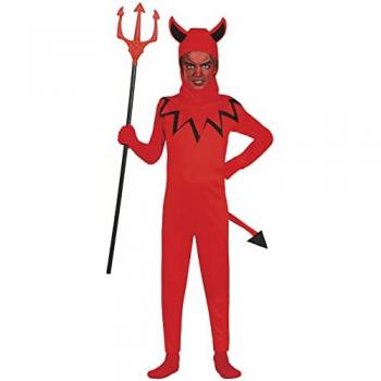 Disfraz de Demonio Rojo con Cola para Niños - Fuego Halloween 10-12 Años