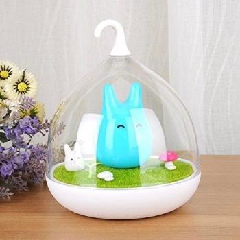 Totoro Lampara LED de Noche para Bebes Sensor Táctil Regulable Carga USB-Azul