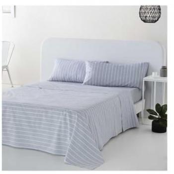 Juego de Sábanas Bayas Algodón 100% 144 Hilos Gris Azulado Cama 200x190/200