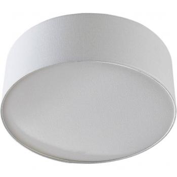 Lámpara de techo moderna Lindby Mariat, pantalla redonda de lino en blanco, hecha de textura, tela y seda, con 3 bombillas E27, adecuada para salón y comedor