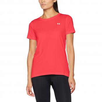 Under Armour Ua Hg Ss Camisa de Manga Corta, Mujer, Rojo