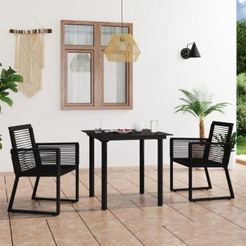 vidaXL - Set de mesa y sillas de jardín de ratán PVC negro