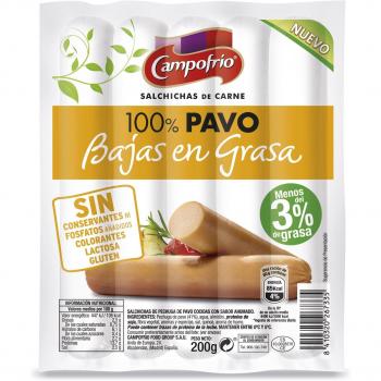Campofrio Salchichas de Pavo Bajas En Grasa - 200 gr
