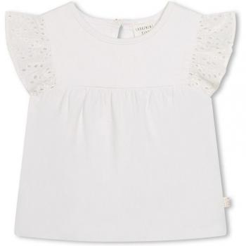 Camiseta de bebé niña de algodón con mangas bordadas Carrement Beau Y30114