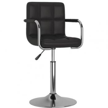 Taburete de cocina de cuero sintético negro, moderno, ajustable, adecuado para casa, bistró, pub y restaurante, incluye asiento y reposapiés
