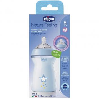 Chicco Natural Feeling Boy Baby Bottle 6m+ 330 ml