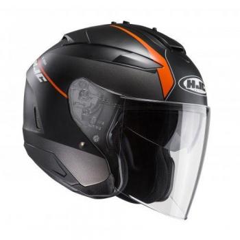 HJC 118477l Casco Moto, Negro/Naranja, L