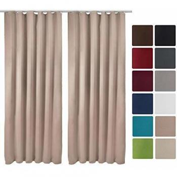 Cortina Corredera Blackout Amelie Nora - 2 Piezas - 140x245 cm - Color Arena/Sand