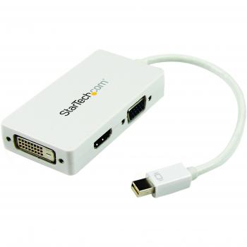 StarTech.com MDP2VGDVHDW - Adaptador Mini DisplayPort a VGA DVI y HDMI, Blanco