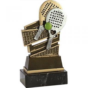 Art-Trophies TP444 Trofeo Doble Raqueta de Pádel, Dorado, Talla Única