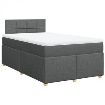 Cama Box Spring con Colchón Tela Gris Oscuro 120x190 cm