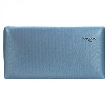 Almohada Flow Luxury 90 cm - 100% Viscoelástica, Firmeza Medio-Alta, Núcleo con Carbono Activo, Tacto Extra Suave, Funda Transpirable Azul Metalizada, Antiá