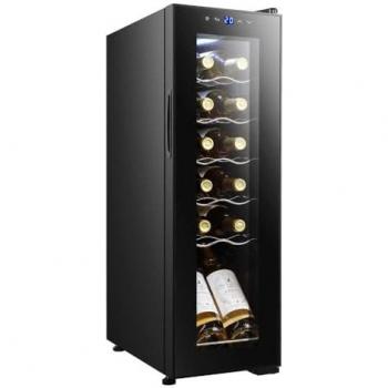 Vinoteca Cecotec Bolero GrandSommelier 1250 CoolCrystal - Nevera para Vinos de 12 Botellas, Libre Instalación, Temperatura Ajustable de 8-18ºC, Panel Táctil, LED y