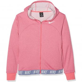 Nike G NK Dry Hoodie FZ Studio Chaqueta, Niñas, Rosa htr/Pink Nebula/White, M