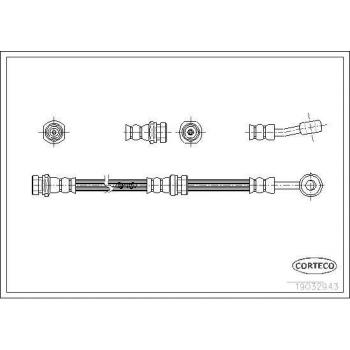 Latiguillo de freno CORTECO 19032943 - manguera flexible para el sistema de frenos, fabricado con materiales de alta calidad, resistencia a la presión y temperaturas extremas, compatible con diversos modelos de vehículos