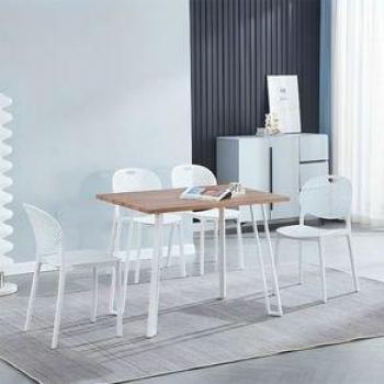 Conjunto de Comedor Jansen 1 Mesa + 5 Sillas Madera/Blanco