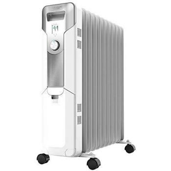 Cecotec Radiador Eléctrico de aceite 360º Ready Warm 5700 Space White 11 Módulos, Bajo Consumo, 2500 W, 3 Niveles de Potencia, Protección contra sobrecalentamiento y antivuelco, Ruedas, Hasta 20 m2