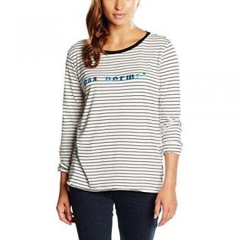 Maison Scotch Long Sleeve Tee with French Inspired Artworks, Camiseta de Manga Larga para Mujer, Mehrfarbig