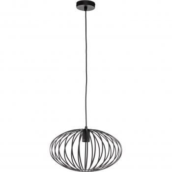 Lámpara colgante Lindby Maivi, moderna, negra, 40 cm, hierro, diseño de jaula, para salón y comedor, 1 bombilla E27