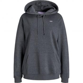 Jack & Jones Abbie RLX Every Women's Hoodie - Dark Grey Melange with White Logo Print