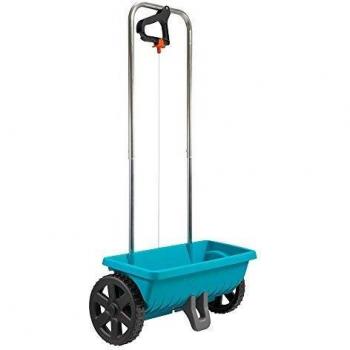 Carro esparcidor GARDENA L: esparcidor universal de fertilizante, semillas y sal para deshielo, ancho de esparcido 45 cm, para aprox. 400 m², volumen 12,5 l, con cierre de tapa deslizante (432-20)
