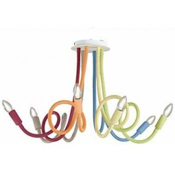 Plafón Multicolor Lover 6 Bombillas Metal y Silicona