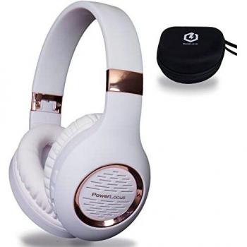 Auriculares Bluetooth Diadema, Auriculares Inalámbricos PowerLocus, Estéreo Hi-Fi con Graves Profundos, Cascos Bluetooth con Micrófono Incorporado, Cascos con Cable para Clases Online, Móvil, Tablet