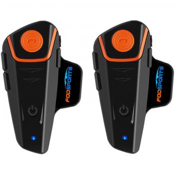 Intercomunicador casco moto Fodsports BT-S2 de la motocicleta del intercomunicador moto de Bluetooth Walkie talkie grande para montar a caballo y esquí