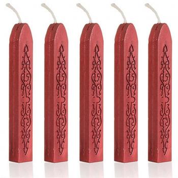 Barra de cera Westeng roja para sellado de cera de sobres, tarjetas de invitación, 5 unidades