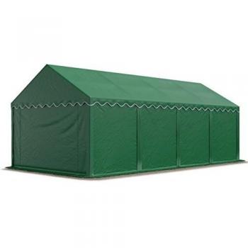 Carpa de almacenamiento TOOLPORT 4x8 m PVC 750 n impermeable verde oscuro con base reforzada
