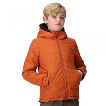 Regatta Kids Water-repellent Kyrell Reversible Jacket - Burnt Copper/Black Camo, Size: 9-10 Years