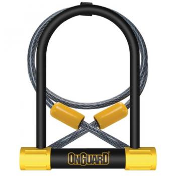 Candado en U Onguard Bulldog DT 8012 para bicicleta, resistente al corte, con sistema de bloqueo de doble palanca, incluye soporte para montaje en cuadro y es apto para uso urbano