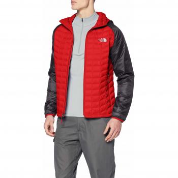 The North Face Thermoball Sudadera Deportiva con Capucha para Hombre, Salsa Red/TNF Black, L