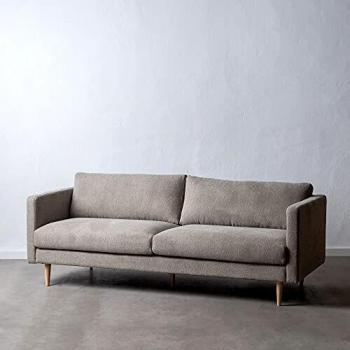 Sofá 3 plazas Taupe de Tela y Madera de 210x89x79 cm - LOLAhome