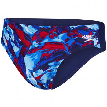Speedo Allover 7cm Bañador Slip, Hombre, Azul